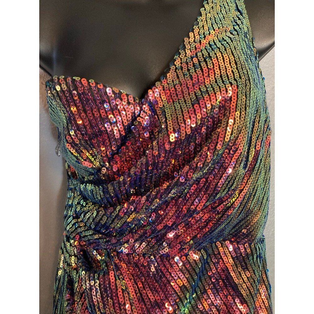 Hot & Delicious one shoulder sequin mini dress - Picture 3 of 8
